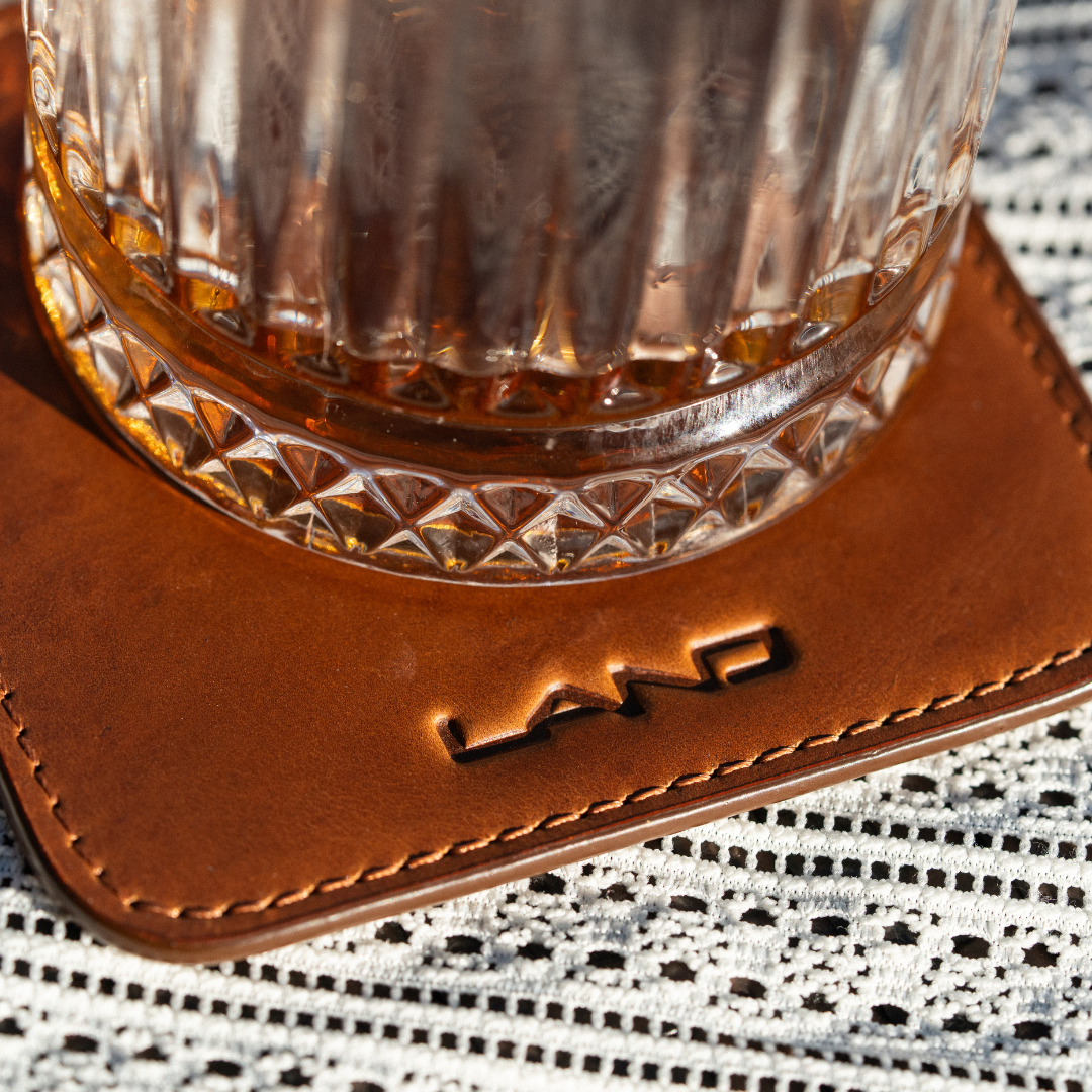 Leather Coaster Set, Coaster Set | LAND Leather Goods