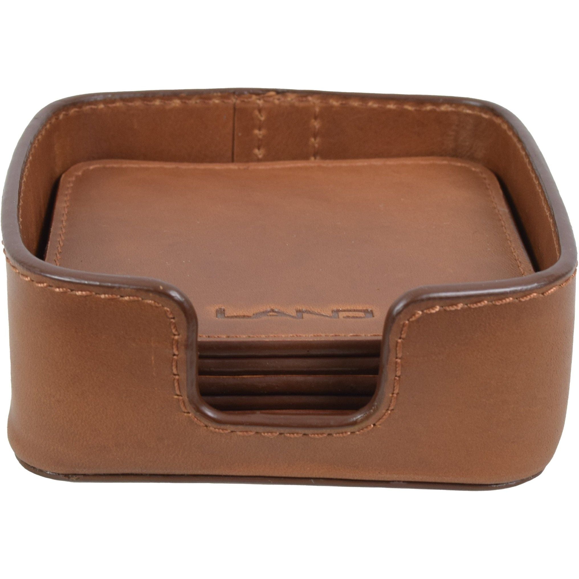 Leather Coaster Set, Coaster Set | LAND Leather Goods