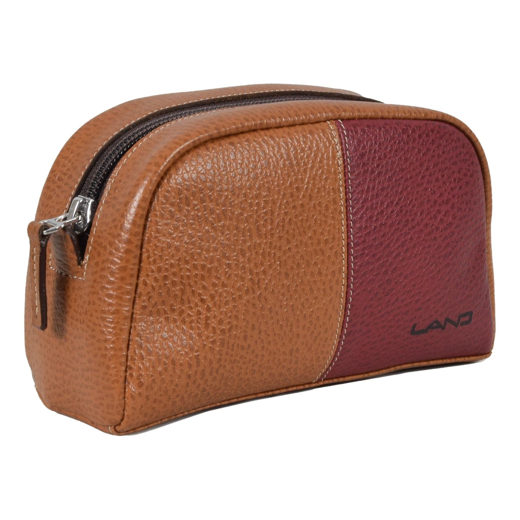 Zippered Cosmetic Pouch, Cosmetic Pouch | LAND Leather Goods