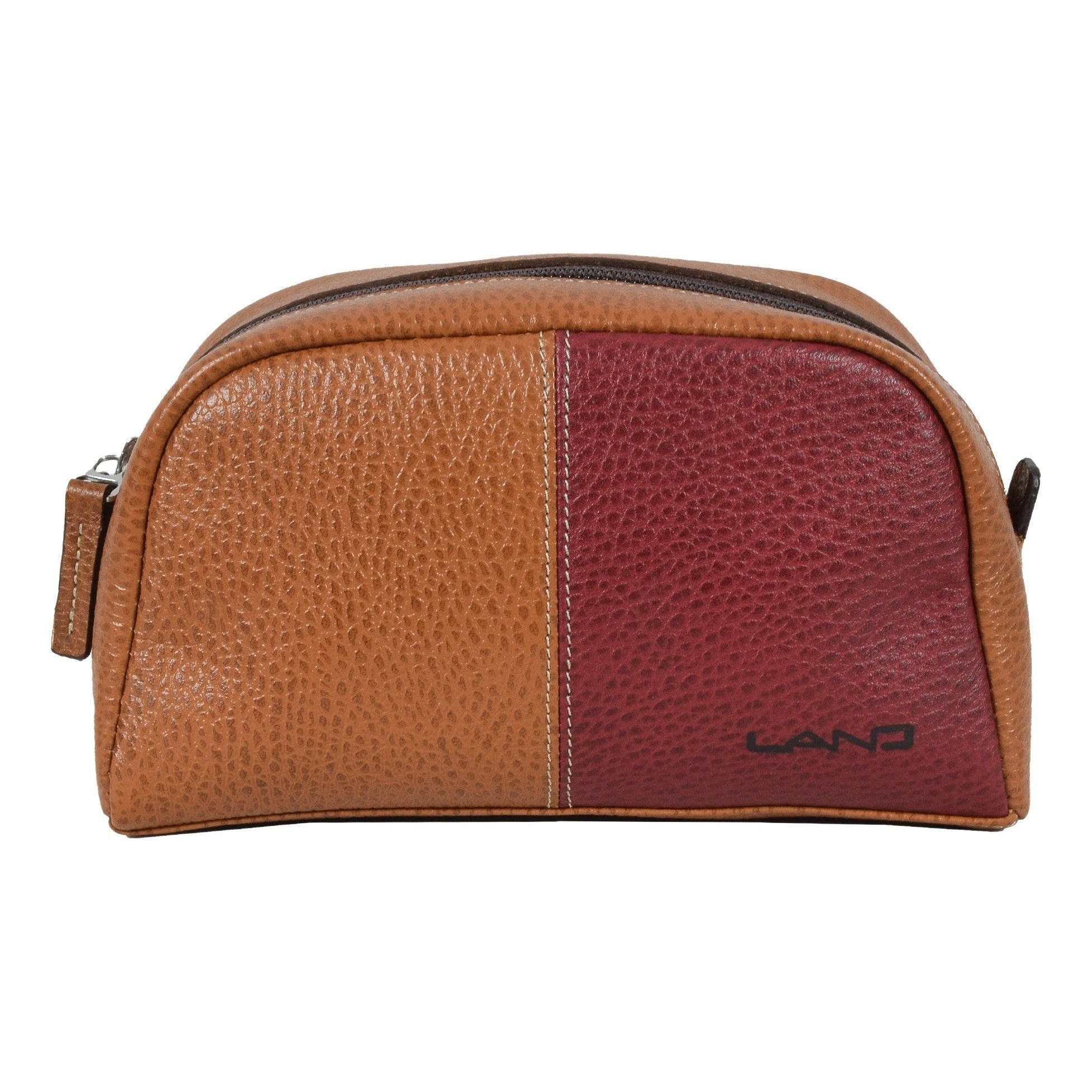 Zippered Cosmetic Pouch, Cosmetic Pouch | LAND Leather Goods