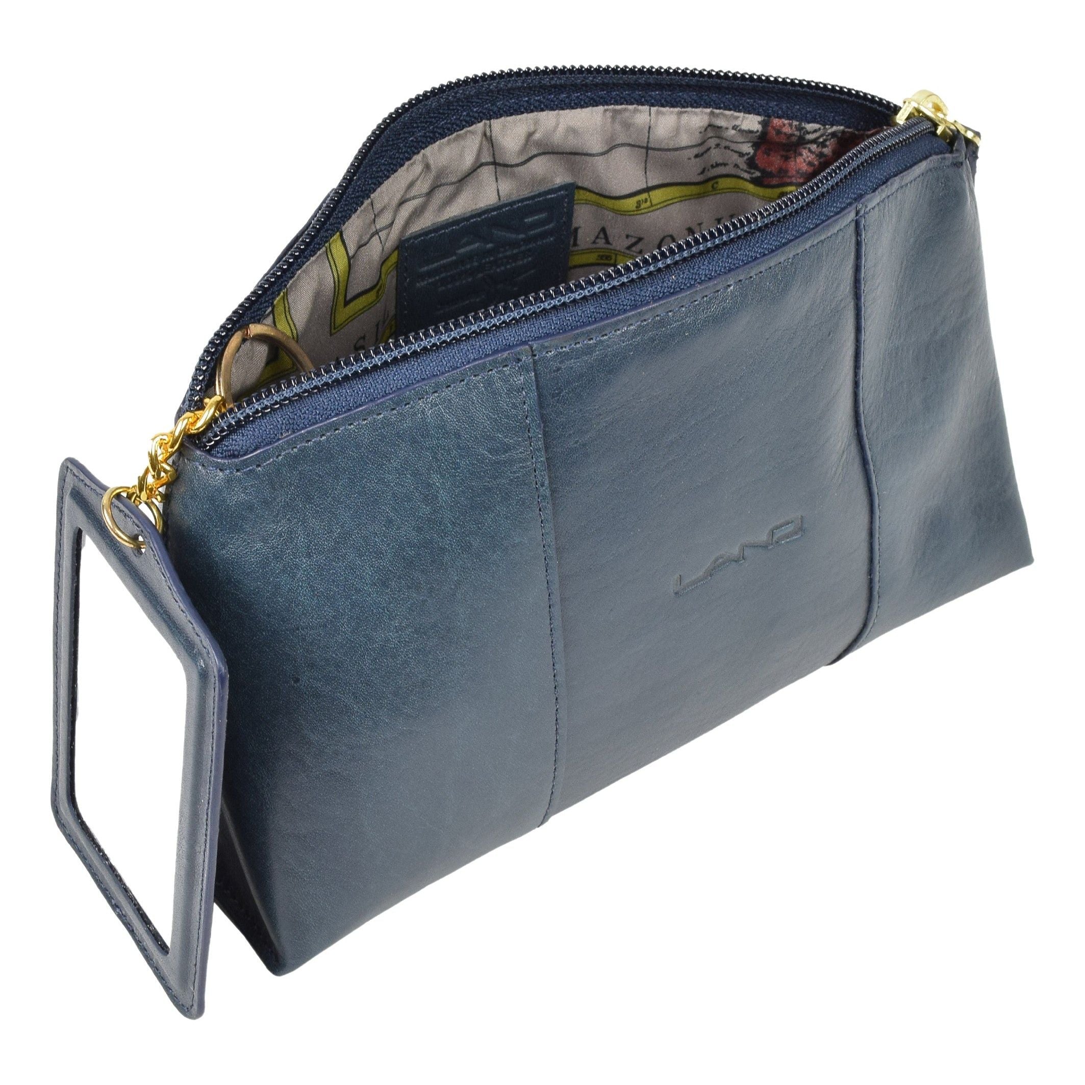 Cosmetic Pouch With Mirror, Cosmetic Pouch | LAND Leather Goods