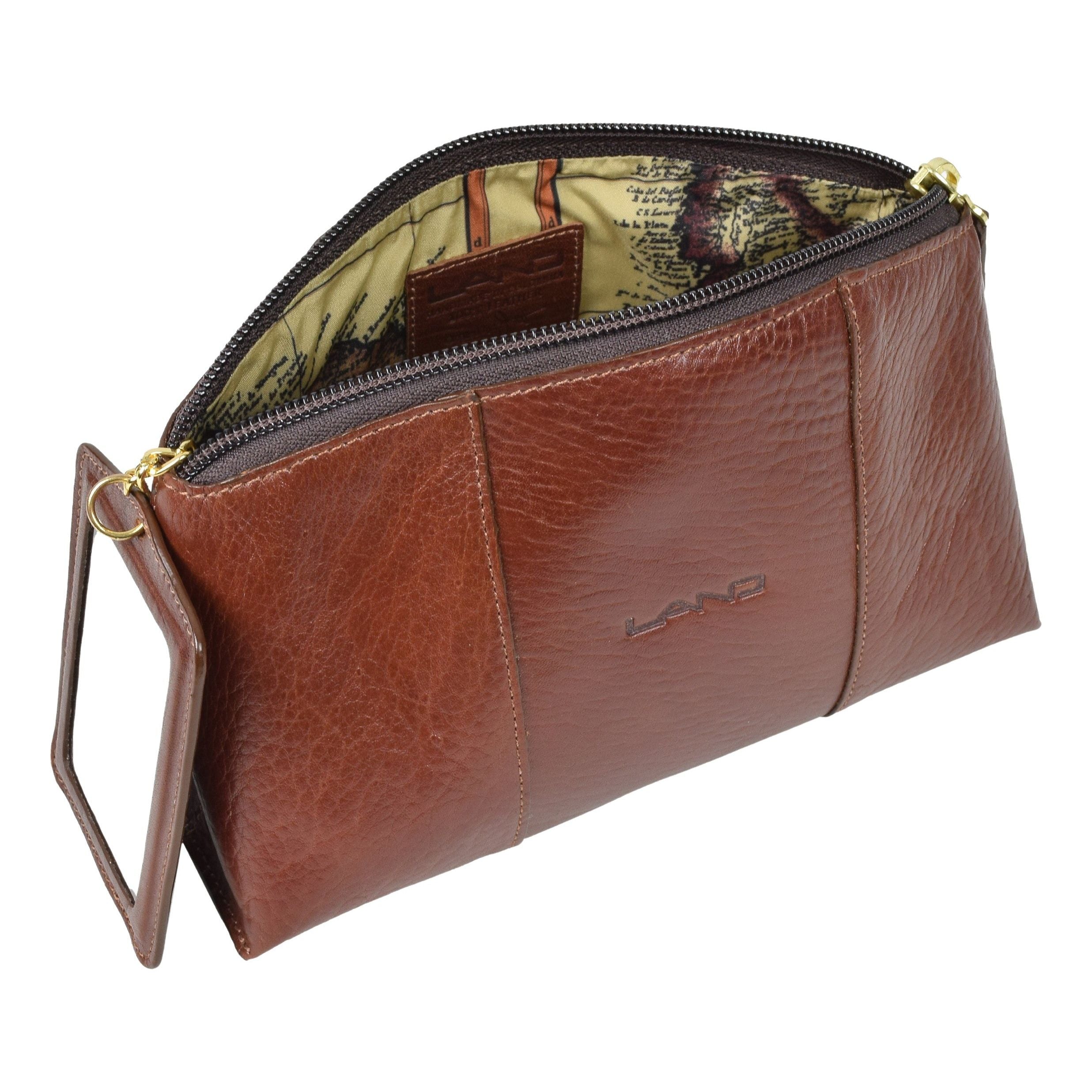 Cosmetic Pouch With Mirror, Cosmetic Pouch | LAND Leather Goods