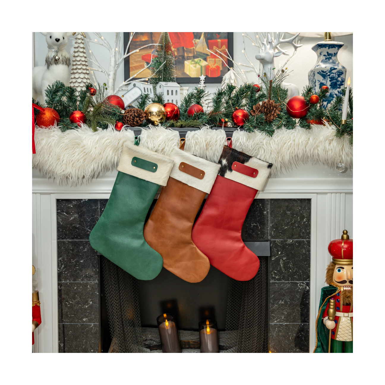 Leather Holiday Stocking, Holiday Stocking | LAND Leather Goods