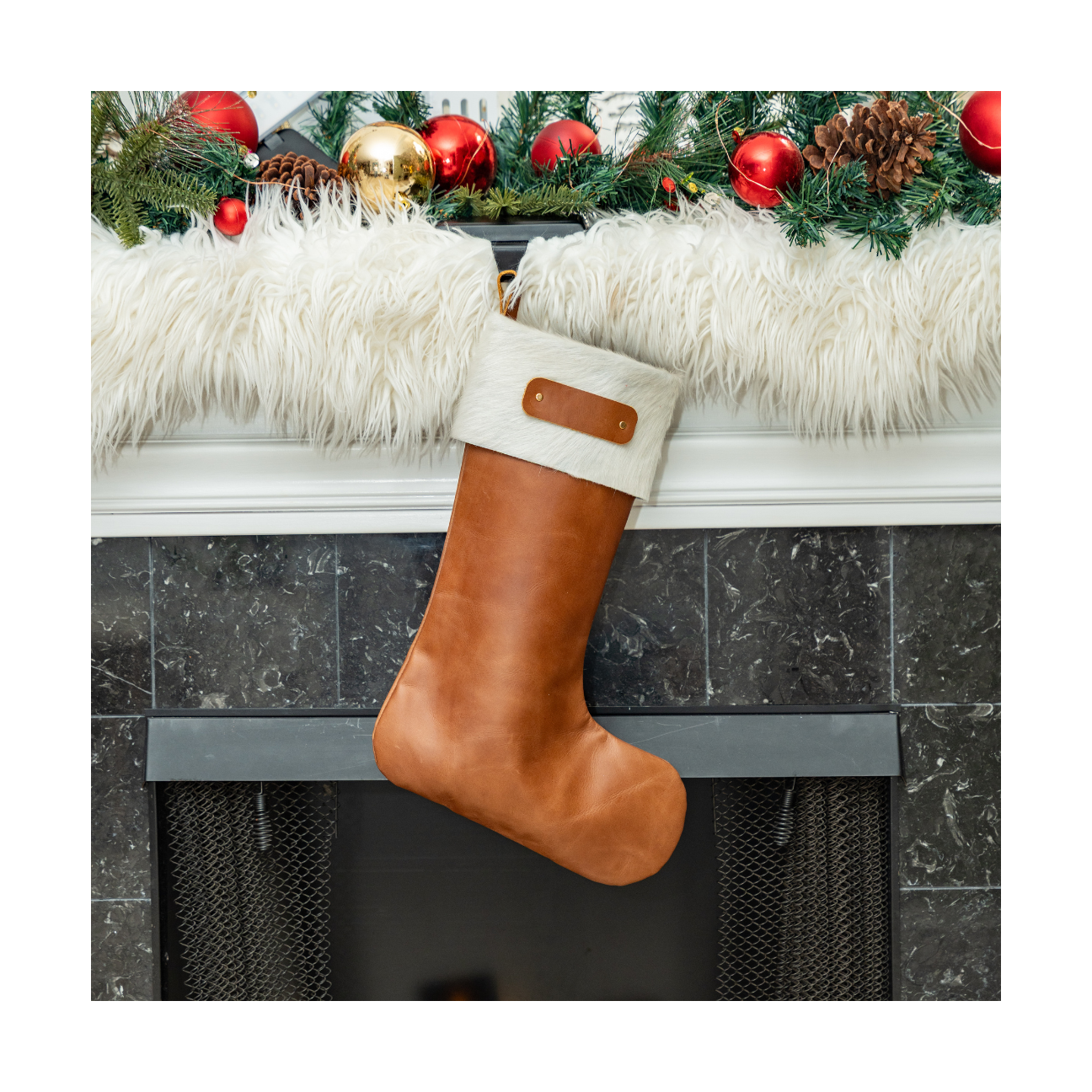 Leather Holiday Stocking, Holiday Stocking | LAND Leather Goods
