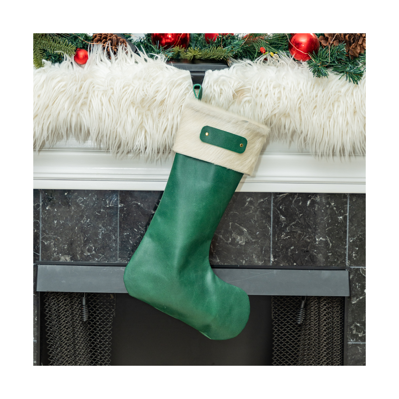 Leather Holiday Stocking, Holiday Stocking | LAND Leather Goods