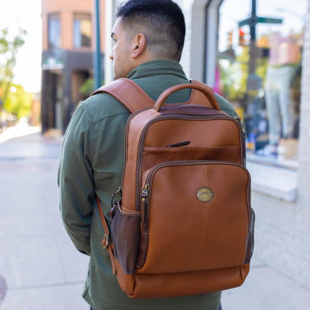 Land leather backpack online