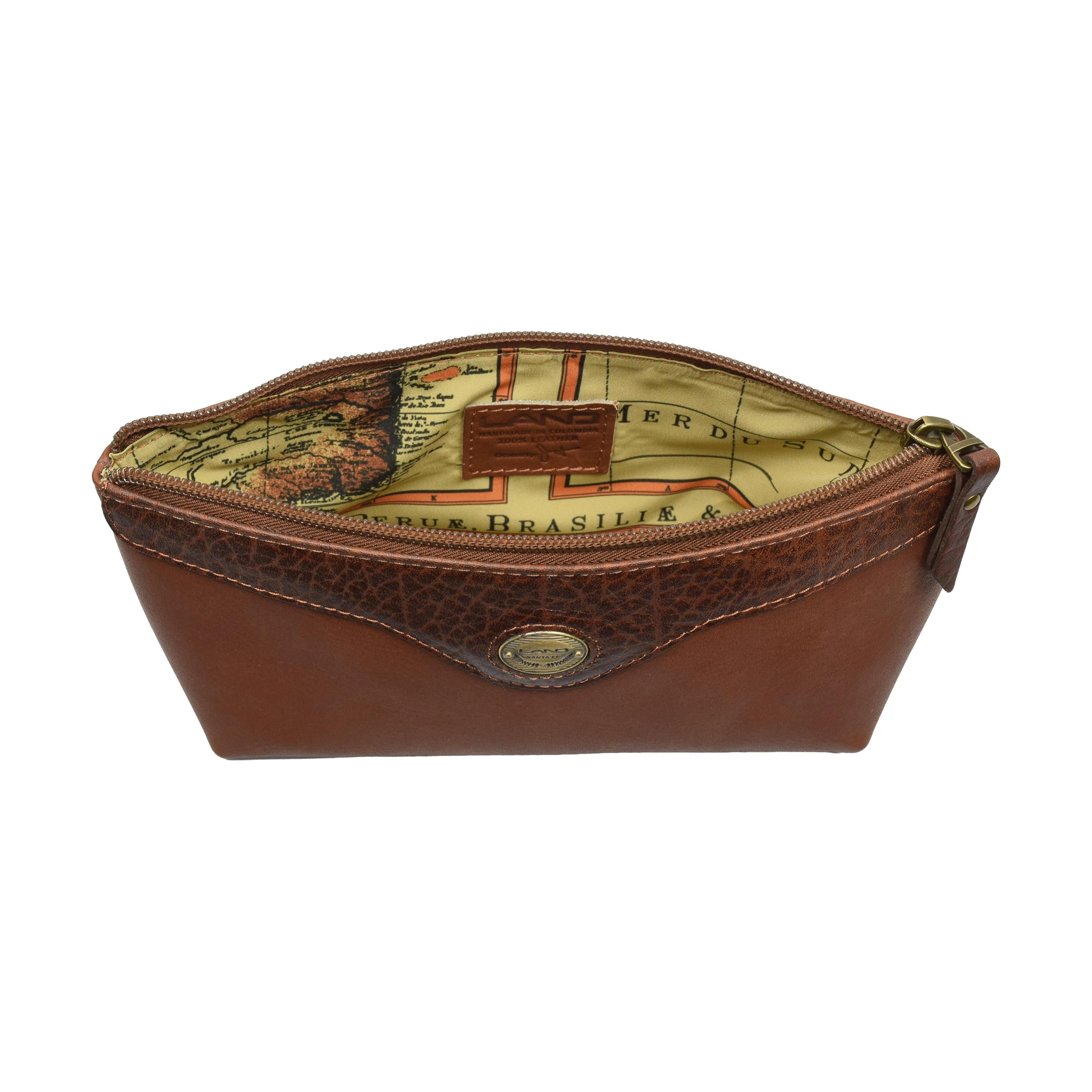 Zippered Cosmetic Case, Cosmetic Pouch | LAND Leather Goods