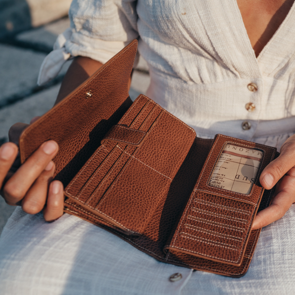 1927 Black Leather Breast Pocket Wallet