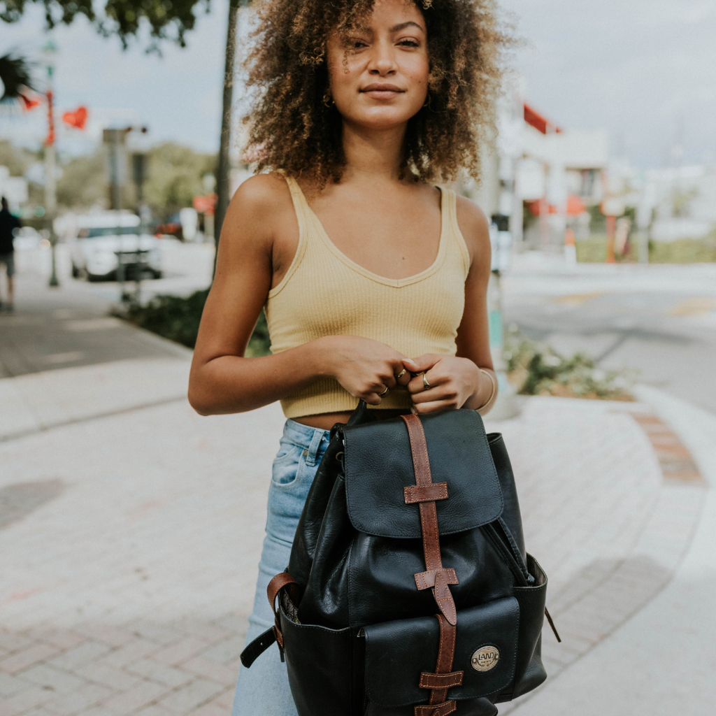 Land leather backpack Clearance