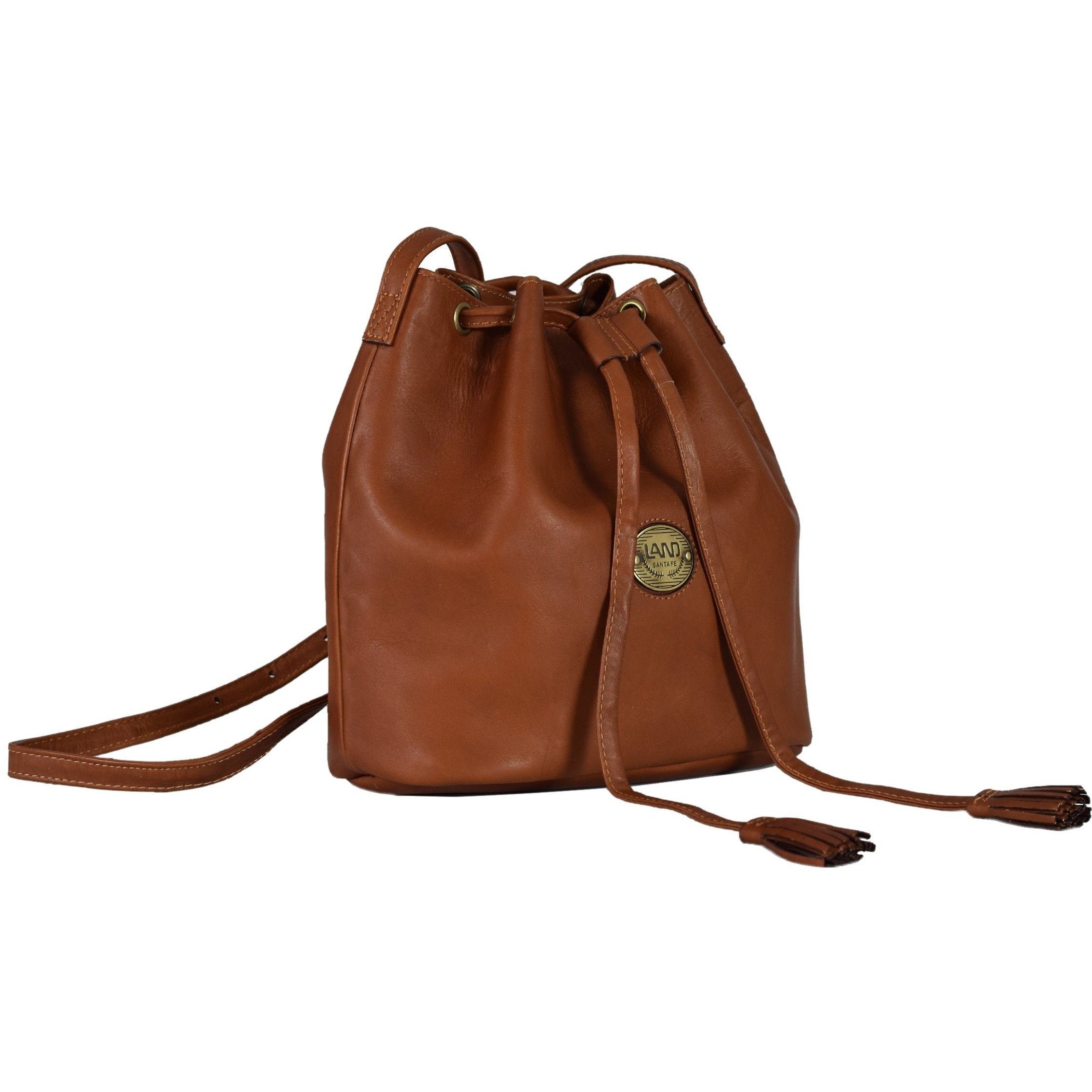 Santa Fe Gracie Drawstring, Crossover Bag | LAND Leather