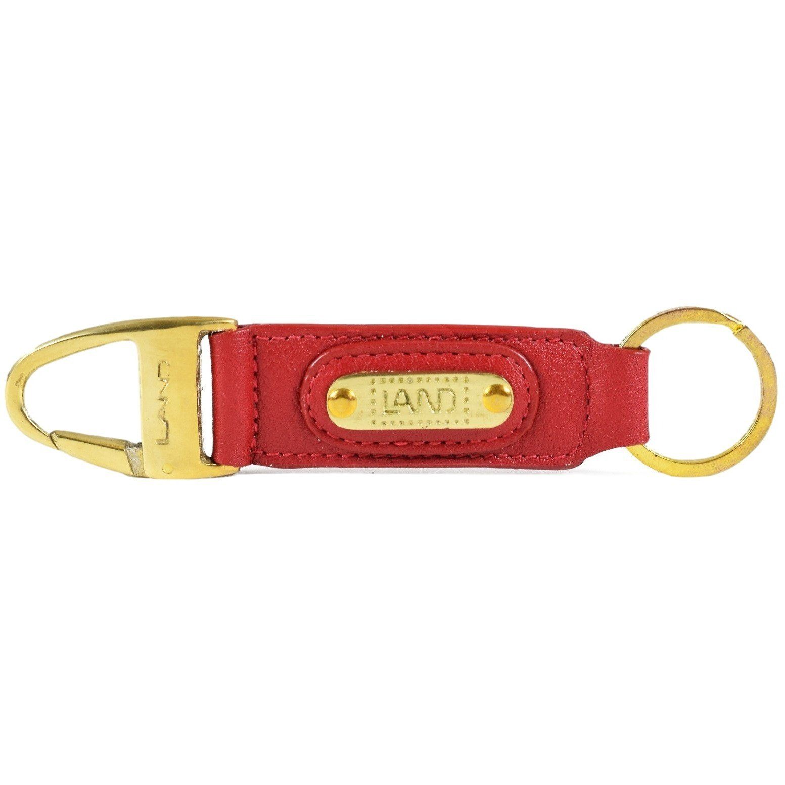Land Leather Goods Clip on Key Ring Crimson