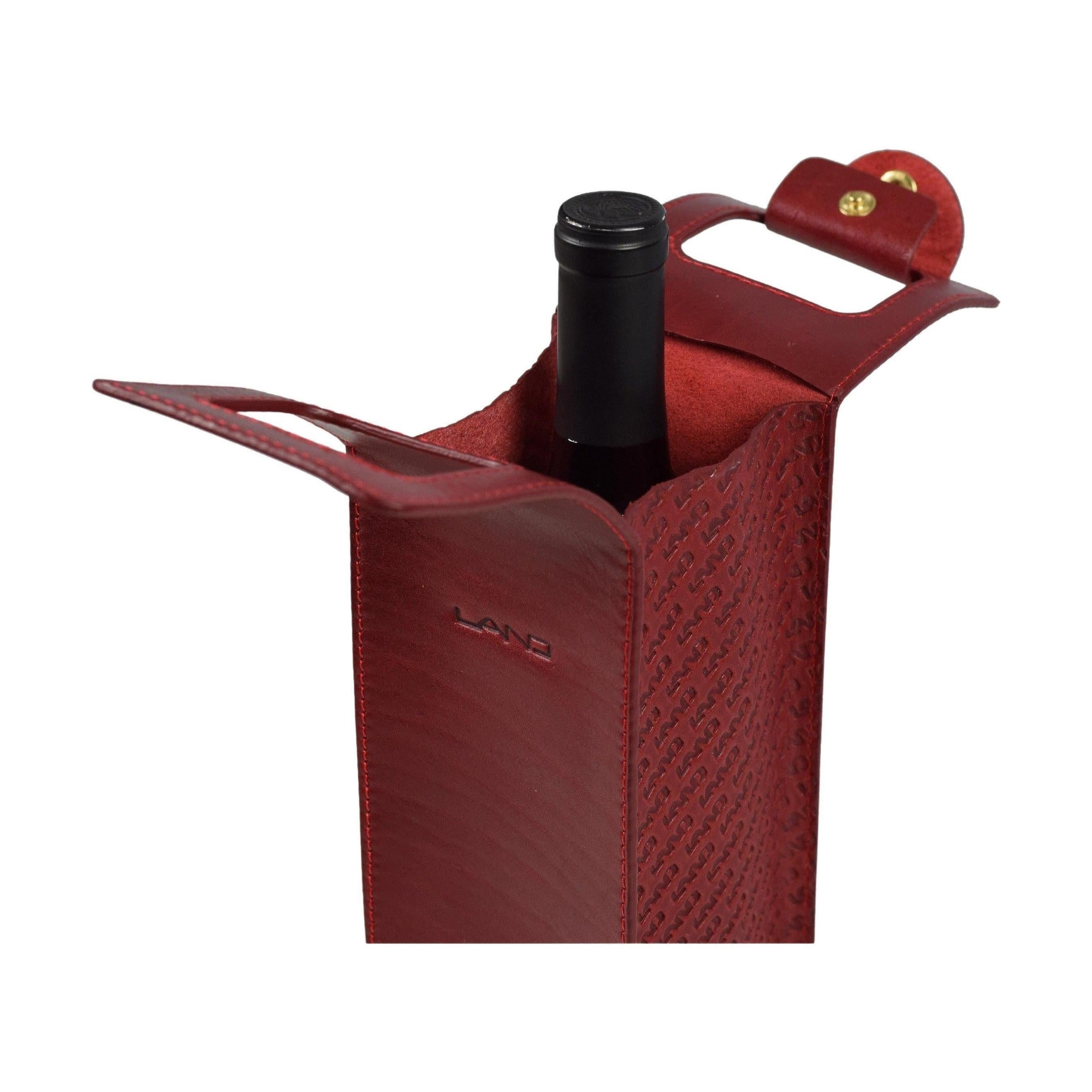 Limited Wine Bottle Tote - LAND Leather Goods