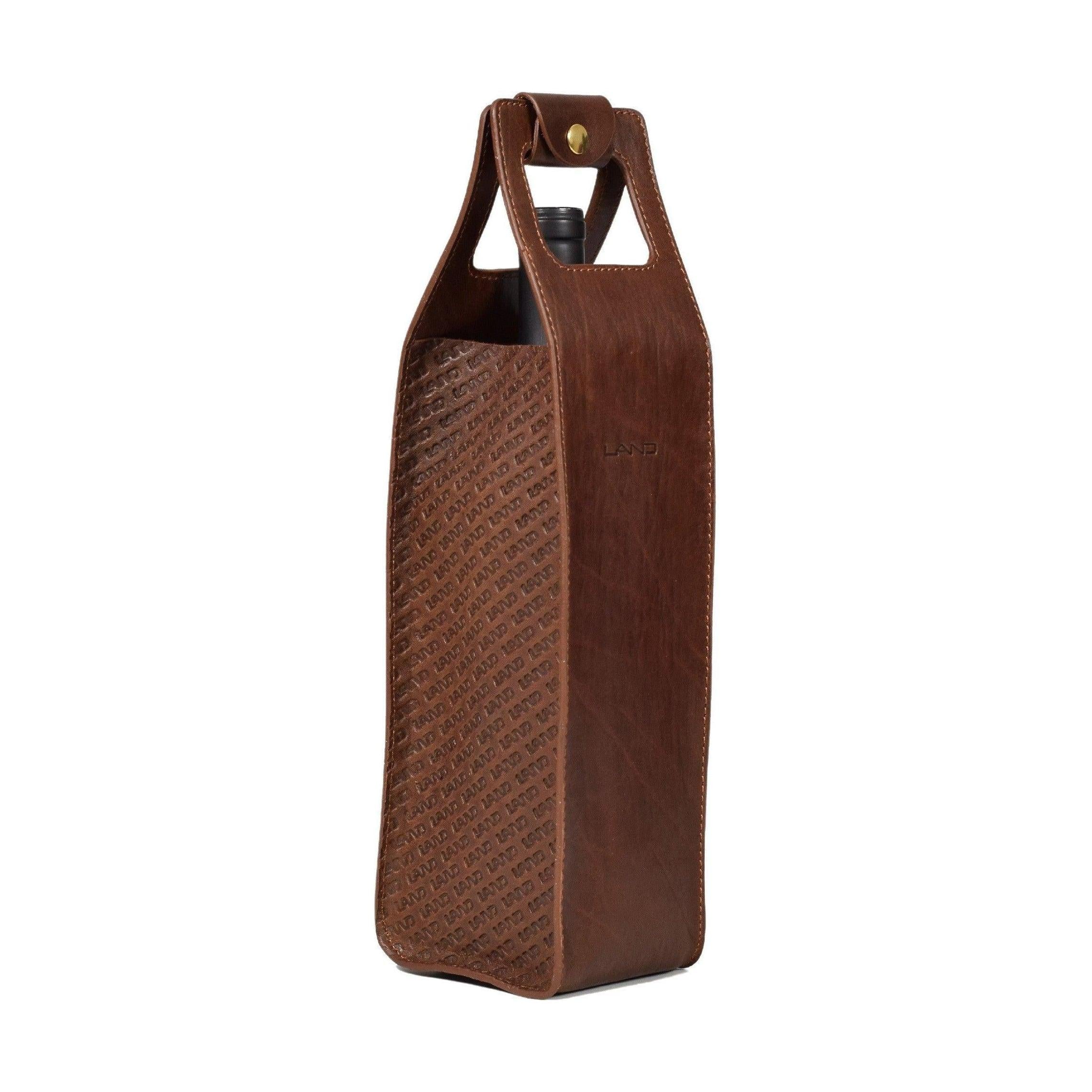 Limited Wine Bottle Tote - LAND Leather Goods