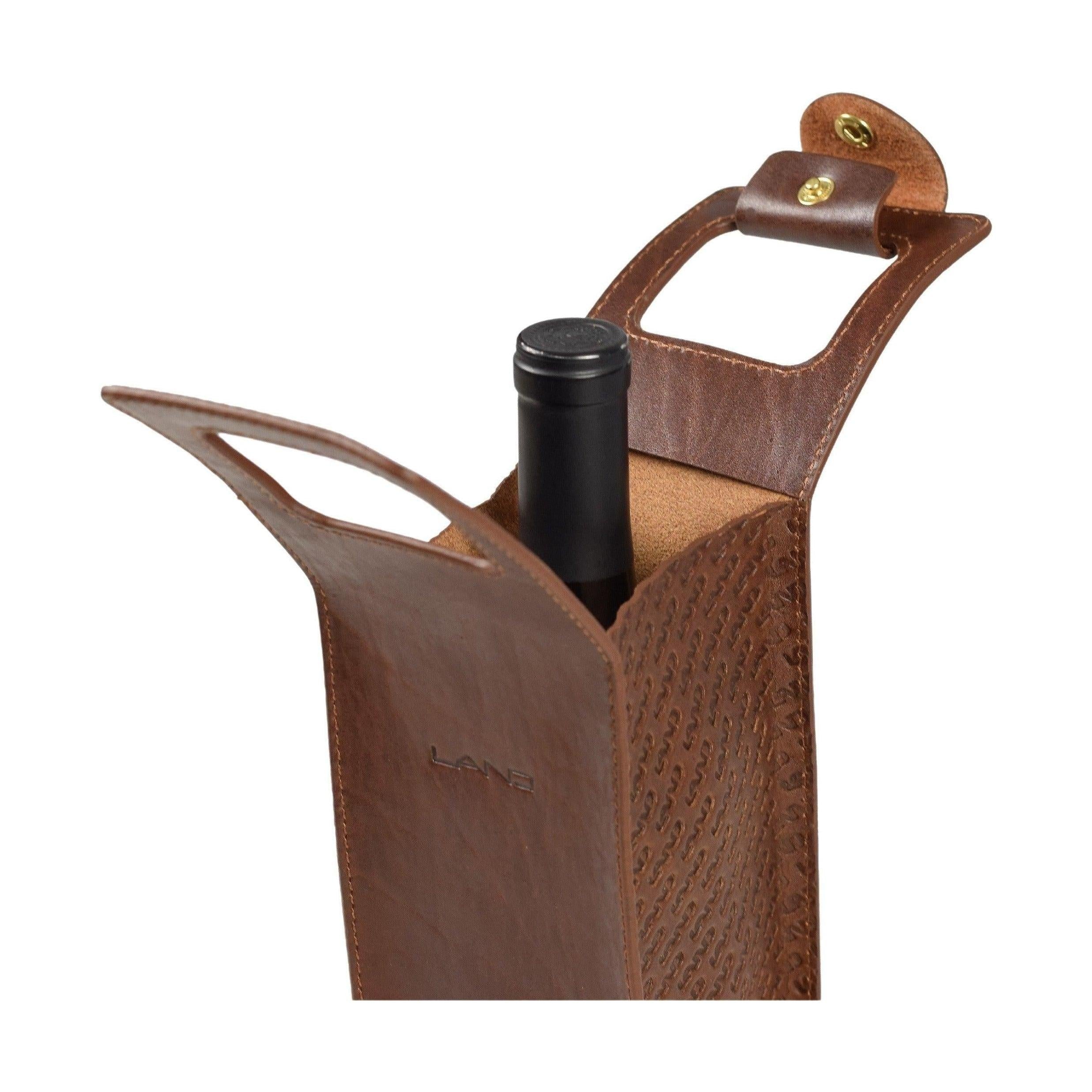 Limited Wine Bottle Tote - LAND Leather Goods