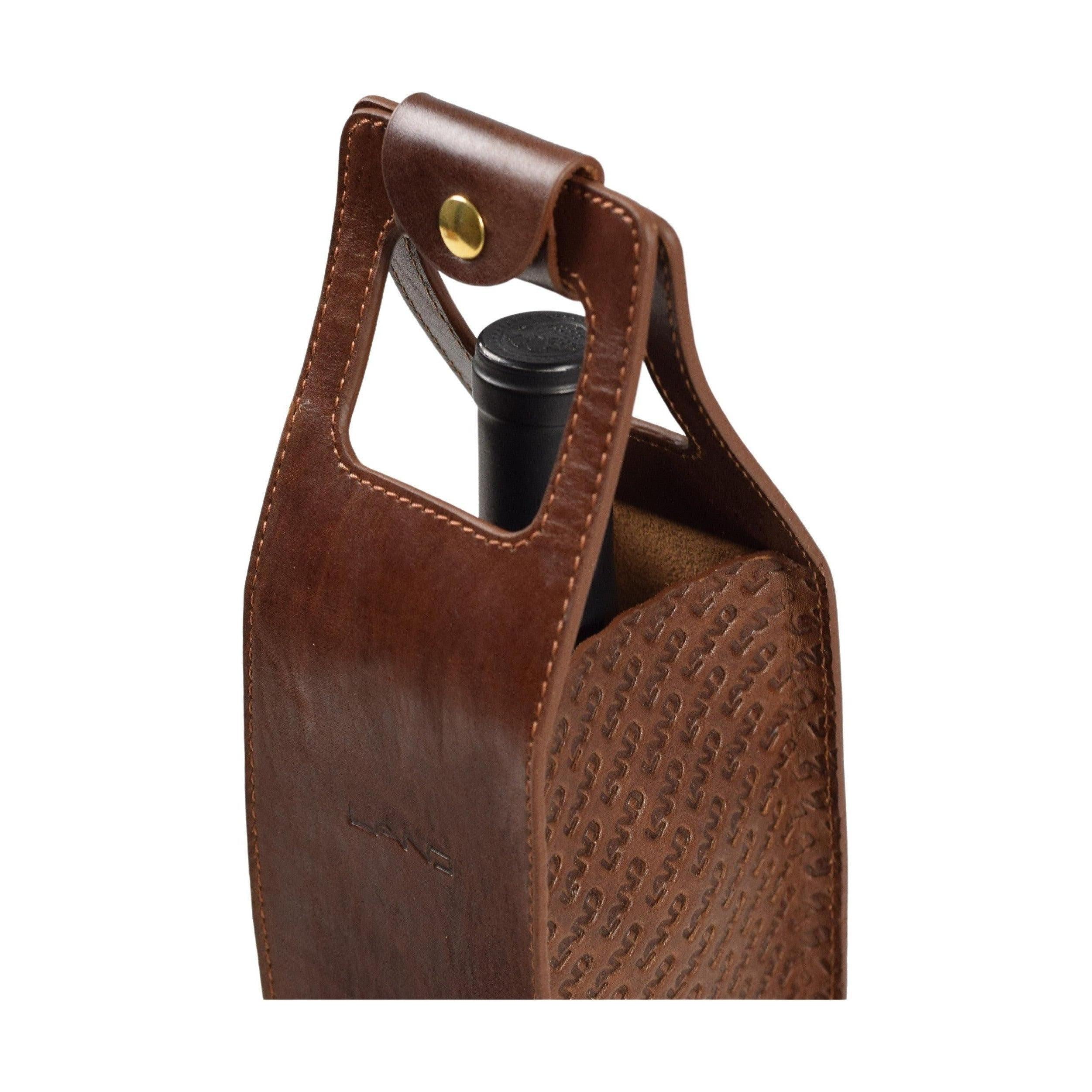 Limited Wine Bottle Tote - LAND Leather Goods
