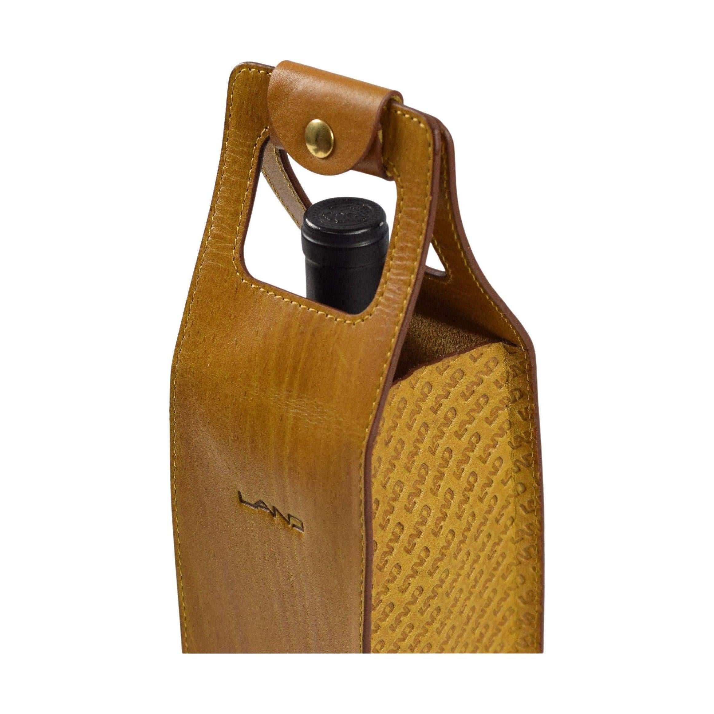 Limited Wine Bottle Tote - LAND Leather Goods